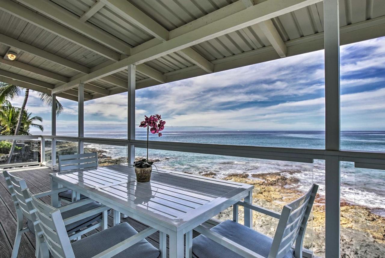 Oceanfront Kona Home With Beach Access And Views! Kailua-Kona Exterior photo