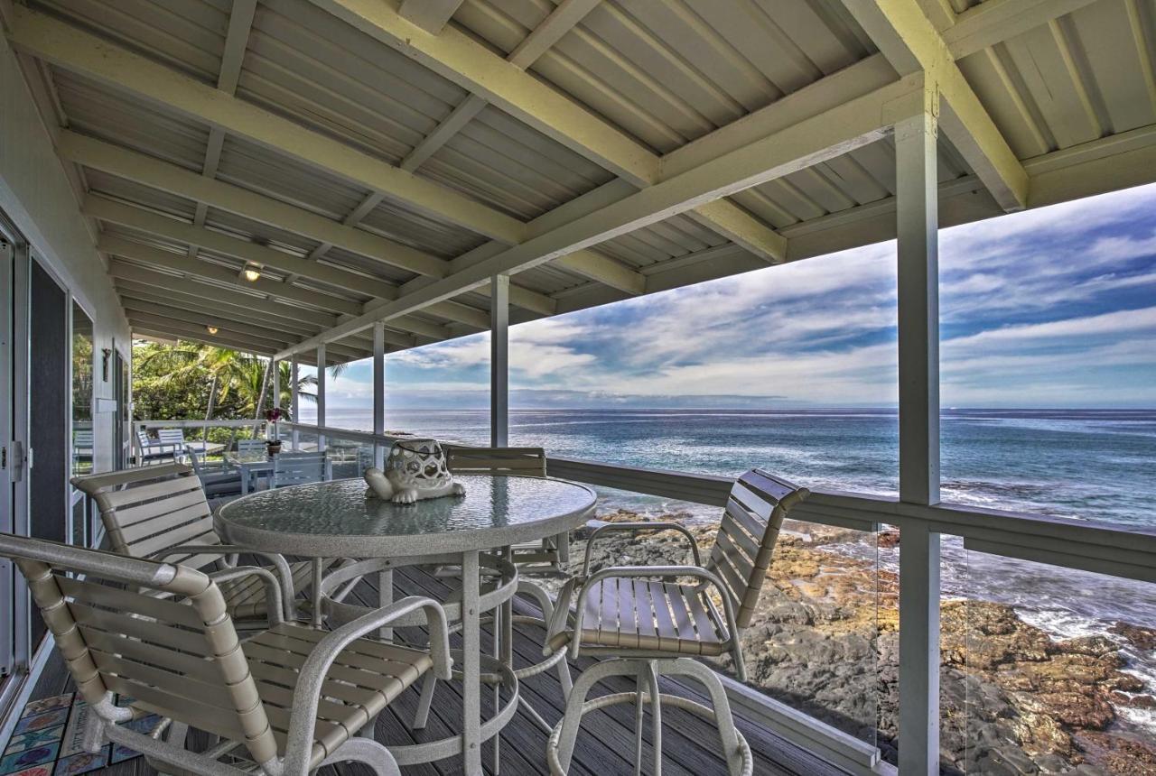 Oceanfront Kona Home With Beach Access And Views! Kailua-Kona Exterior photo